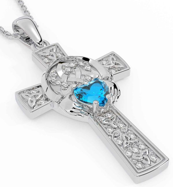 celtic cross with claddagh diamond